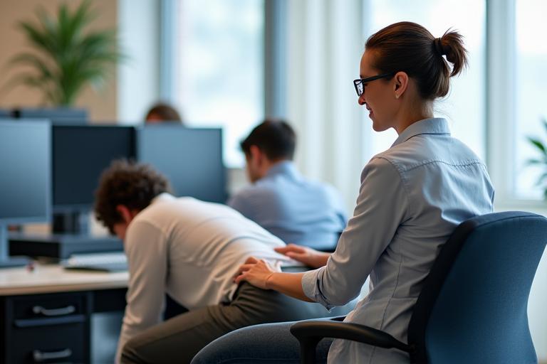 Massage en entreprise sur chaise